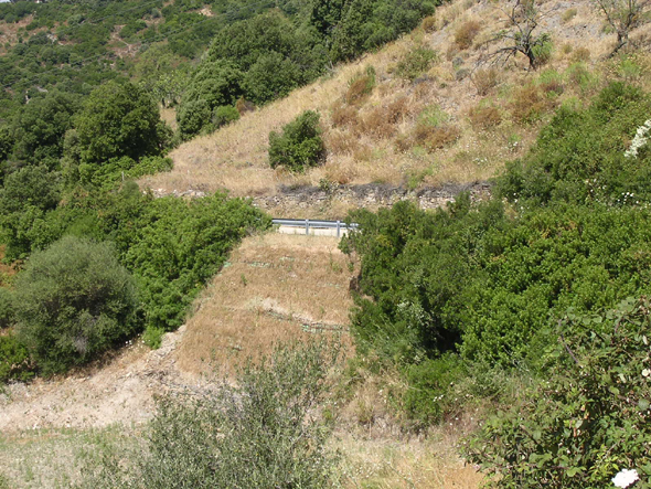 parete con terre rinforzate e gabbionate al piede